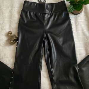 Faux leather pants
